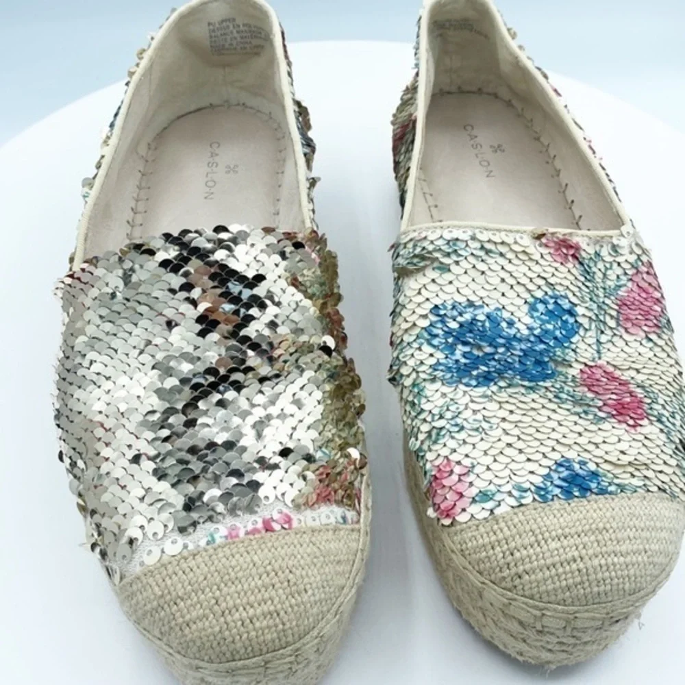 CASLON Collins Floral Sequin Espadrilles platform